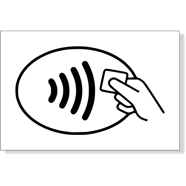 Contactless Pay Vinyl Decal | 2" x 3"