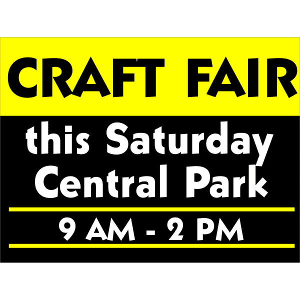 Craft Fair Sign