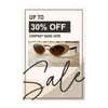 Beige sale sign design artwork on a white background