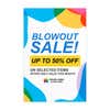 Blowout sale sign design artwork on a white background