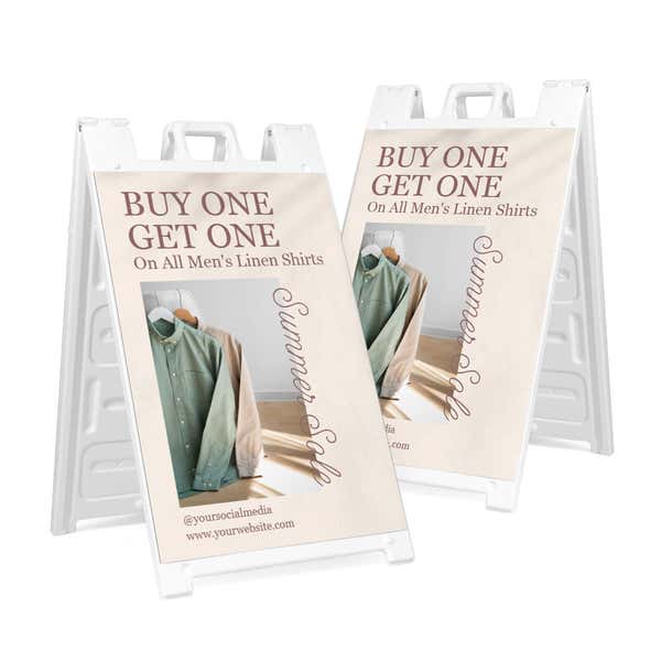 Buy One Get One A-Frame Sign with Custom Text
