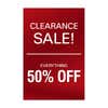 Clearance sign design artwork on a white background