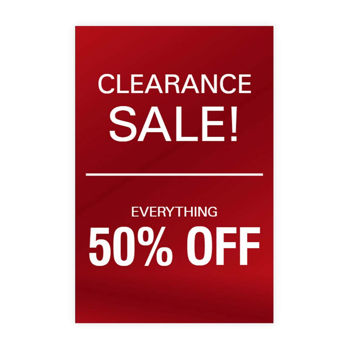 Clearance sign design artwork on a white background