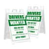 Two drivers wanted A-frame sidewalk signs shown front and angled