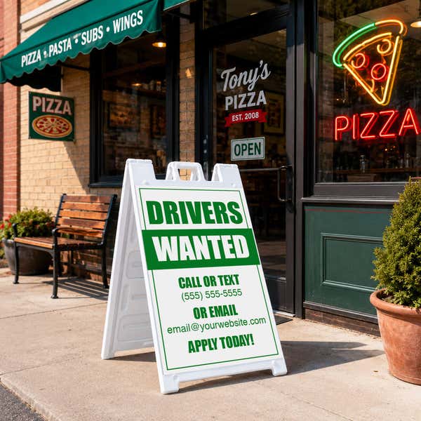 Drivers Wanted A-Frame Sign - Customizable