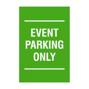 Event Parking Only sign design shown on a white background