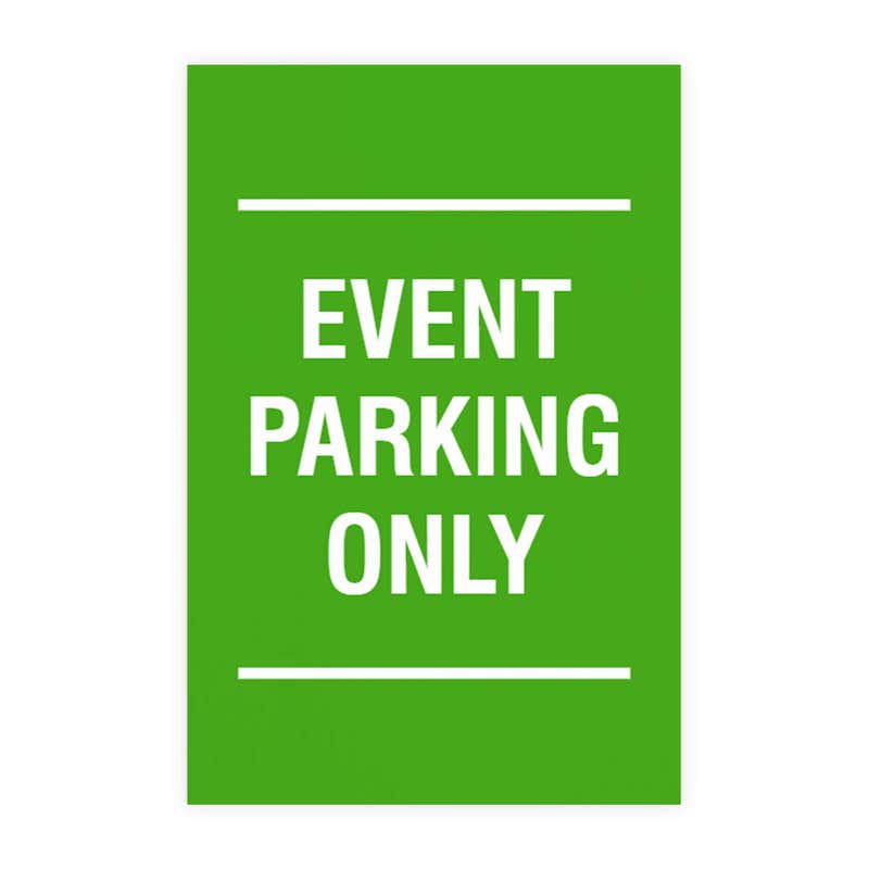 Event Parking Only sign design shown on a white background