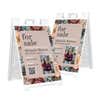 Two floral for sale A-frame sidewalk signs shown front and angled
