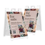 For Sale Agent A-Frame Sign with QR Code and Custom Text