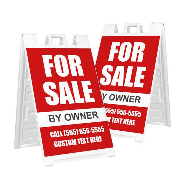 For Sale By Owner A-Frame Sign with Custom Text