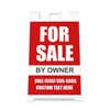 Front view of the red for sale A-frame sidewalk sign