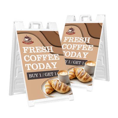 Two park here sandwich board signs for $10 and $25 