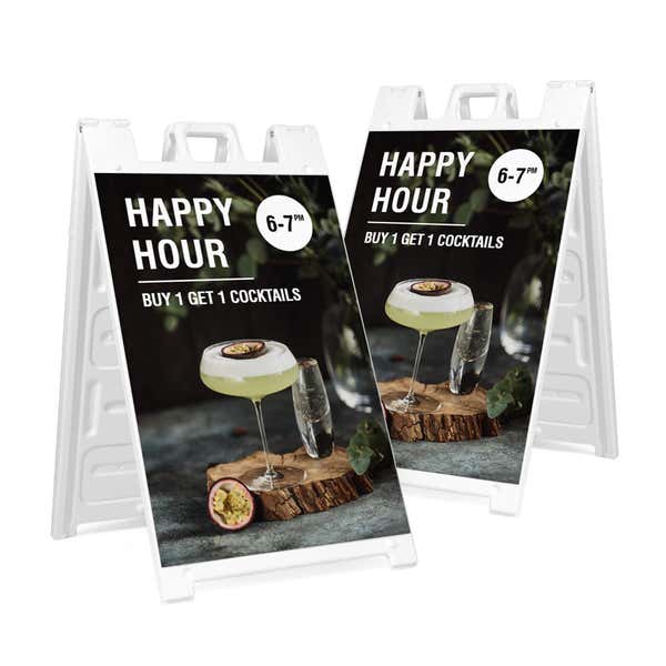 Happy Hour A-Frame Sign with Custom Text
