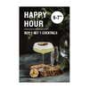 Happy hour sign design artwork on a white background