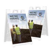 Construction We're Hiring A-Frame Sign with Custom Text