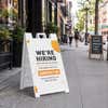 Orange now hiring custom A-frame sidewalk sign