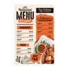 Restaurant menu sign design artwork on a white background