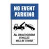 No event parking sign design artwork on a white background
