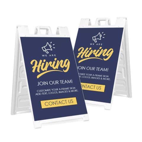 We Are Hiring A-Frame Sign with Custom Text