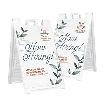 Two park here sandwich board signs for $10 and $25 