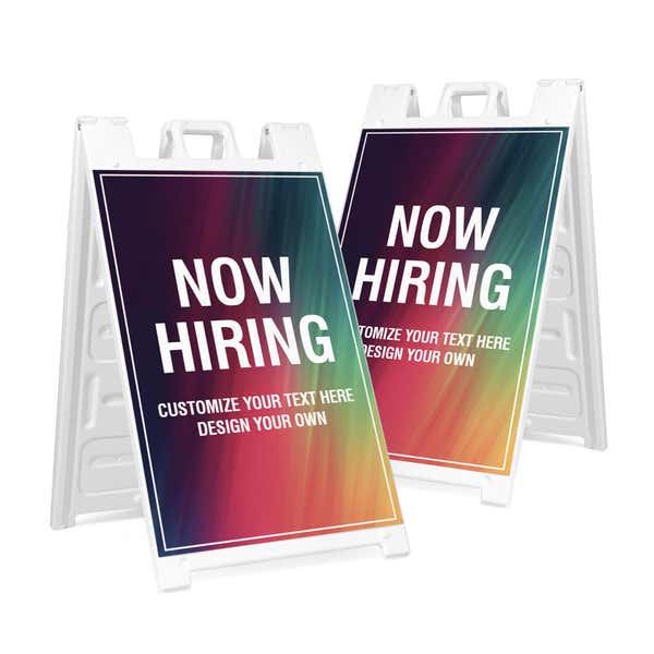 Now Hiring A-Frame Sign with Custom Text