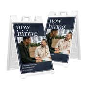 Now Hiring Photo A-Frame Sign with Custom Text