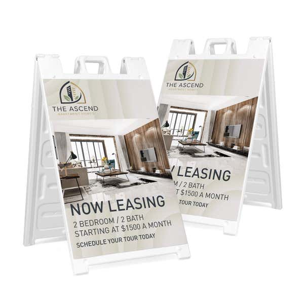 Now Leasing A-Frame Sign with Custom Text