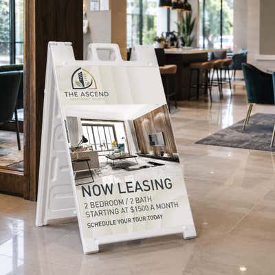 Now Leasing A-Frame Sign with Custom Text - alternate view