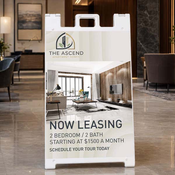 Now Leasing A-Frame Sign - Customizable