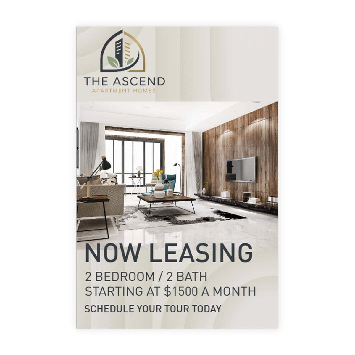 Now leasing sign design artwork on a white background