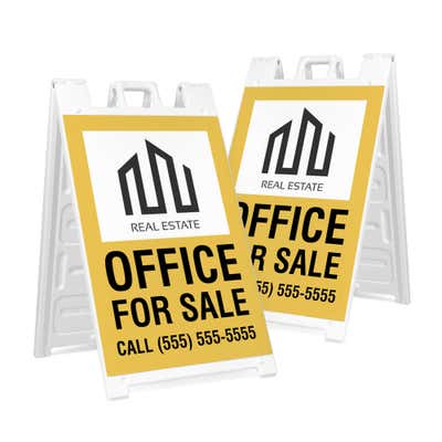 Two park here sandwich board signs for $10 and $25 