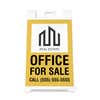 Front view of the office for sale A-frame sidewalk sign