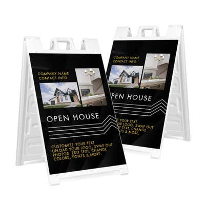 Two park here sandwich board signs for $10 and $25 