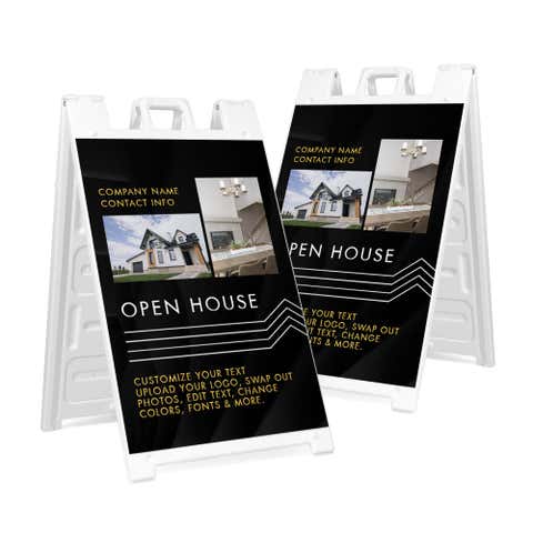 Modern Open House A-Frame Sign with Custom Text