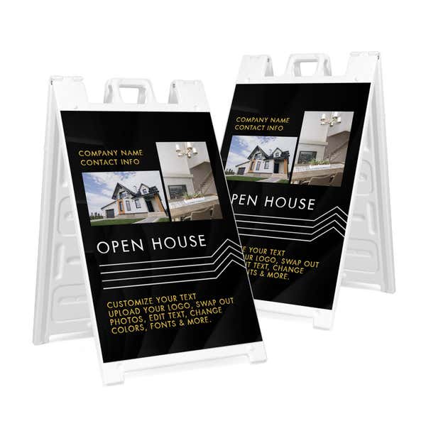 Modern Open House A-Frame Sign with Custom Text