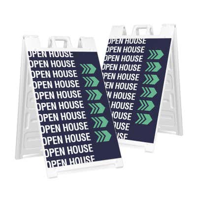 Two park here sandwich board signs for $10 and $25 