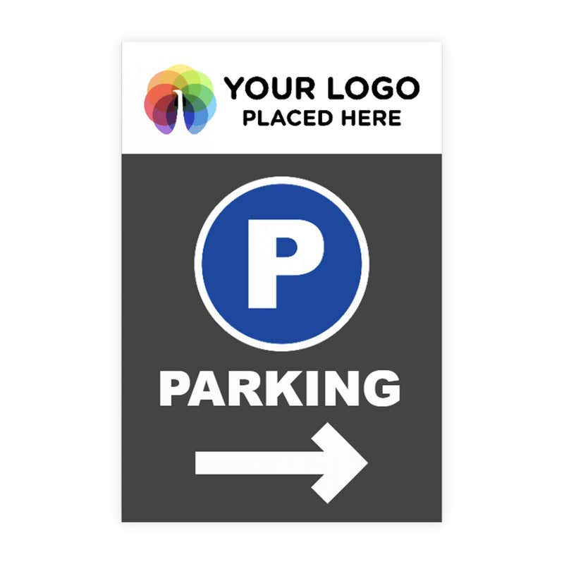 Logo parking sign design artwork on a white background