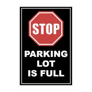 Parking lot full sign design artwork on a white background