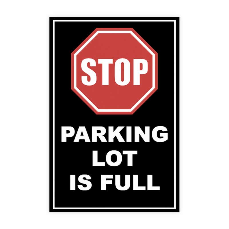 Parking lot full sign design artwork on a white background