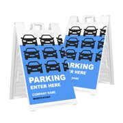 Parking Enter Here A-Frame Sign with Custom Text