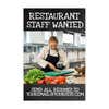 Restaurant staff wanted sign design artwork on a white background