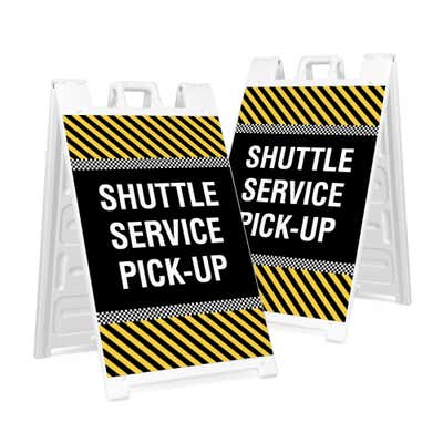 Two park here sandwich board signs for $10 and $25 