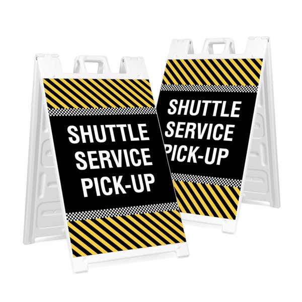 Shuttle Service Pick-Up A-Frame Sign with Custom Text