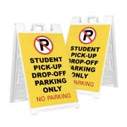 Student Pick-Up Drop-Off A-Frame Sign with Custom Text