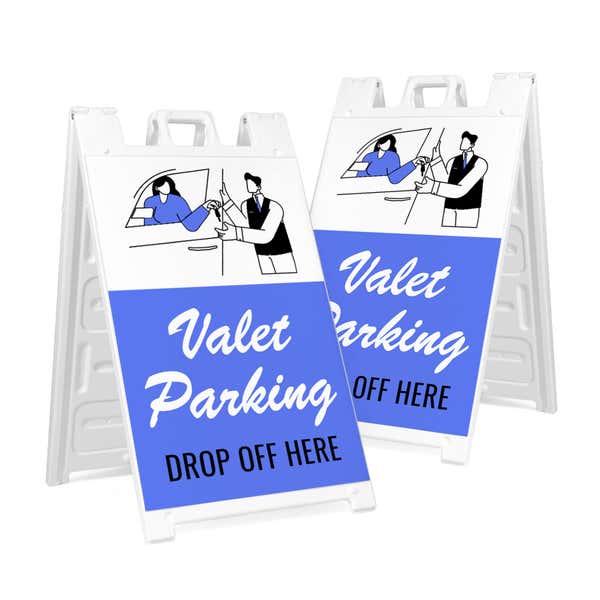 Valet Parking Drop Off A-Frame Sign with Custom Text
