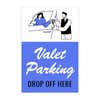 Valet parking sign design artwork on a white background