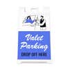 Front view of the valet parking A-frame sidewalk sign