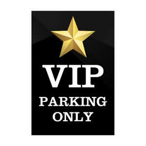 VIP parking sign design artwork on a white background