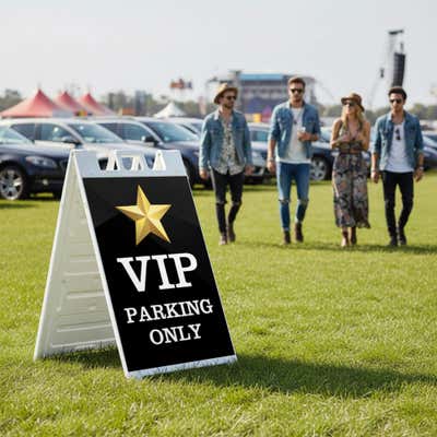 VIP Parking Only A-Frame Sign with Custom Text - alternate view