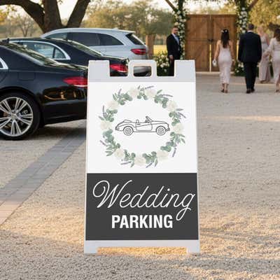 Wedding Parking A-Frame Sign with Custom Text - alternate view
